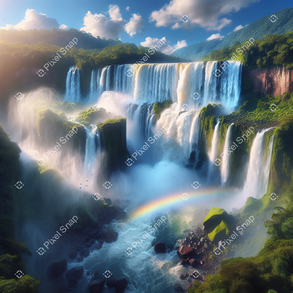 Majestic Cascade: A Serene Waterfall in the Wilderness