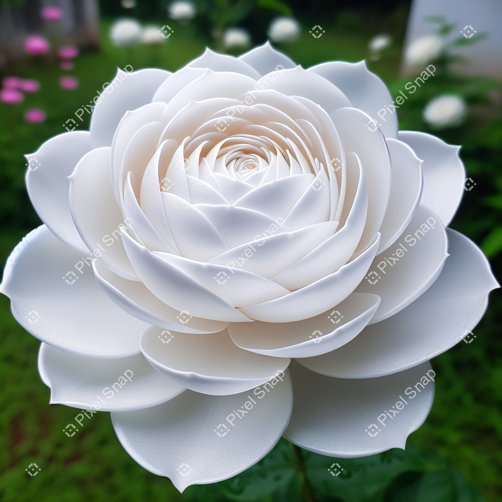 Pure Elegance: A Stunning White Rose in Full Bloom